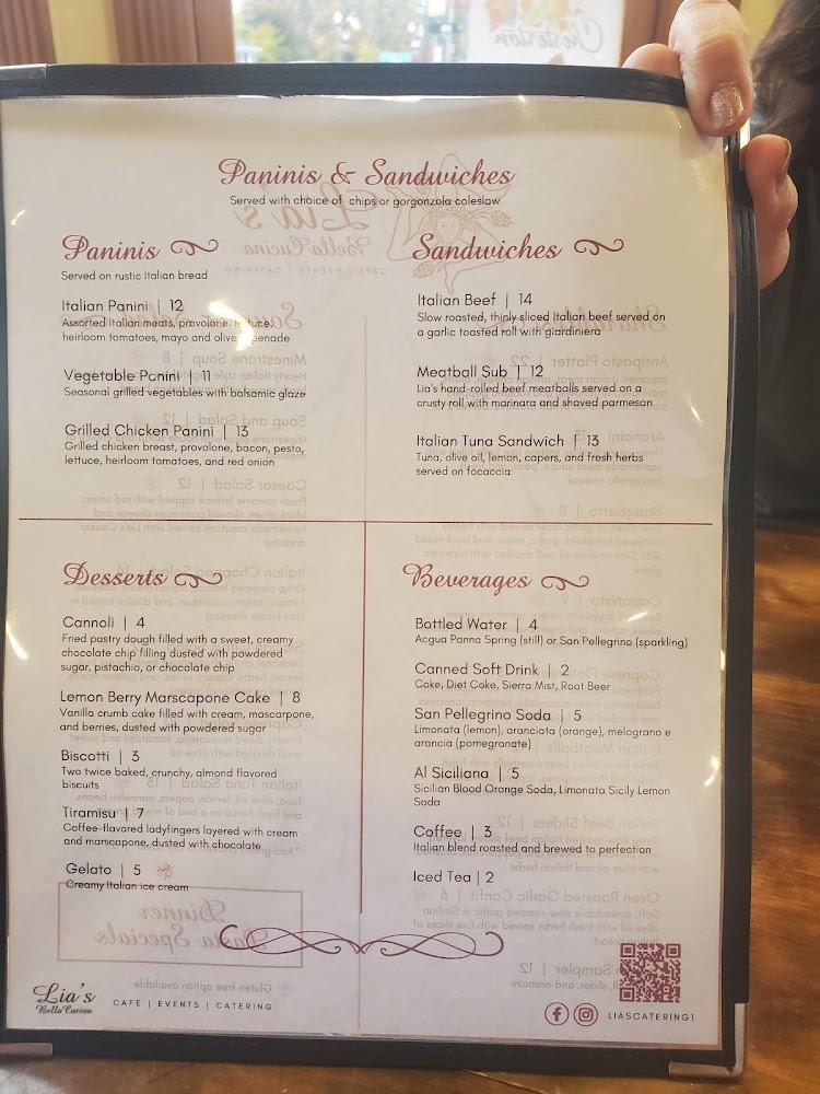 Lia's Bella Cucina Menu image 2